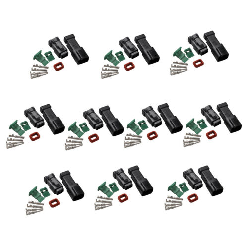 10 Set Deutsch Dt 2 Pin Electrical Wire Connector Kit 18-16 Ga Female & Male