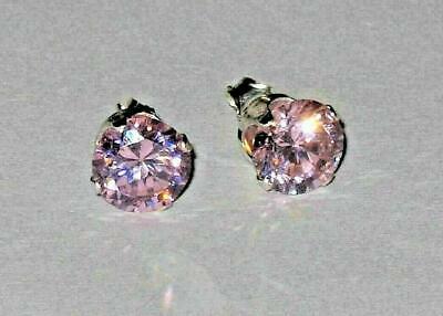 7mm Pink Topaz Stud Earrings 925 Coven Physical Energy Healing New Start Amulet