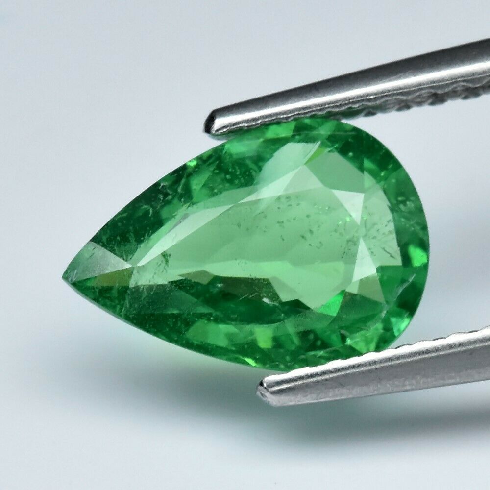 1.26ct Pear Natural Shamrock Green Color Tsavorite Garnet, Tanzania